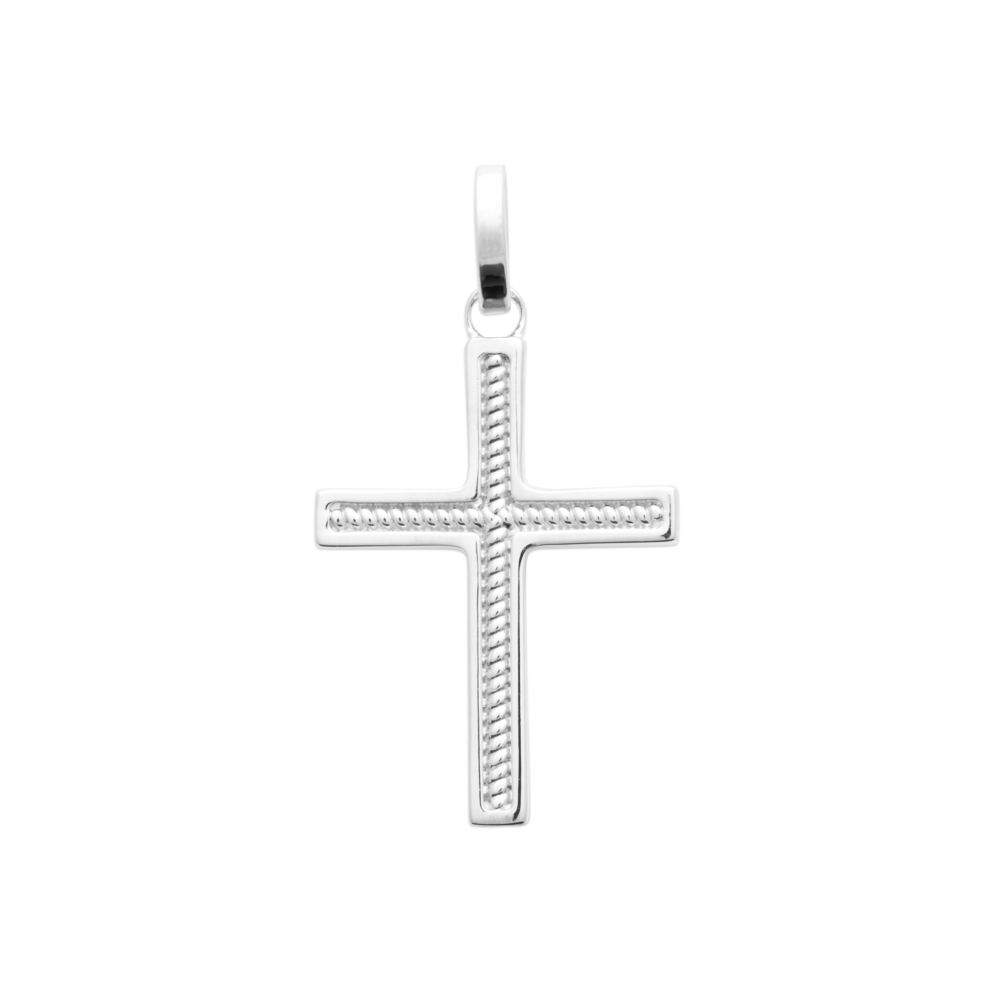 Pendentif Argent Rhodié Croix Chrétienne