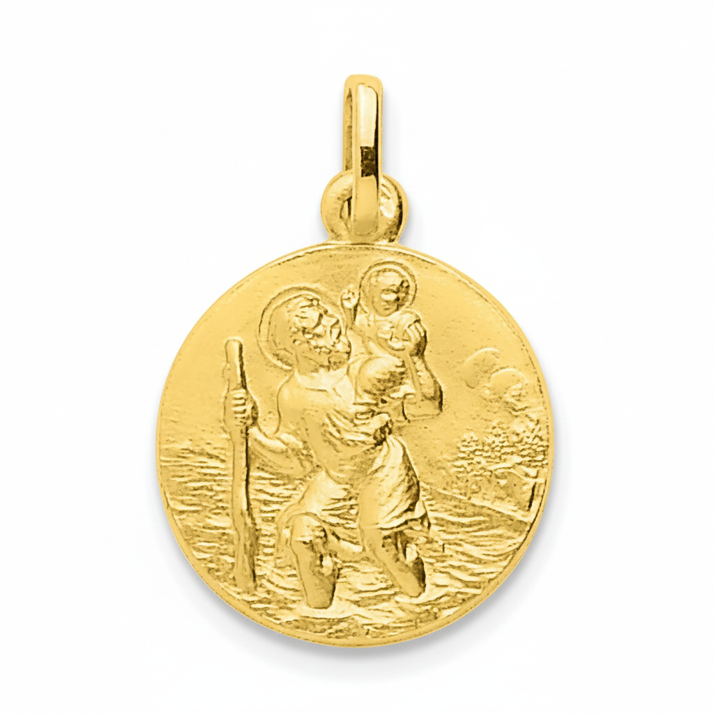 Pendentif Médaille Or Saint Christophe - Pendentif
