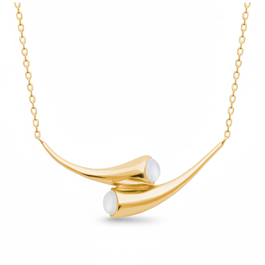 Collier Plaqué Or Nacre Croisé Couleurs - Collier en Plaqué Or - Bijoux en Vogue