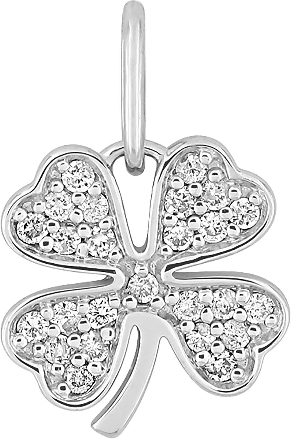 Pendentif Or Blanc Diamant 0.1ct GH P2