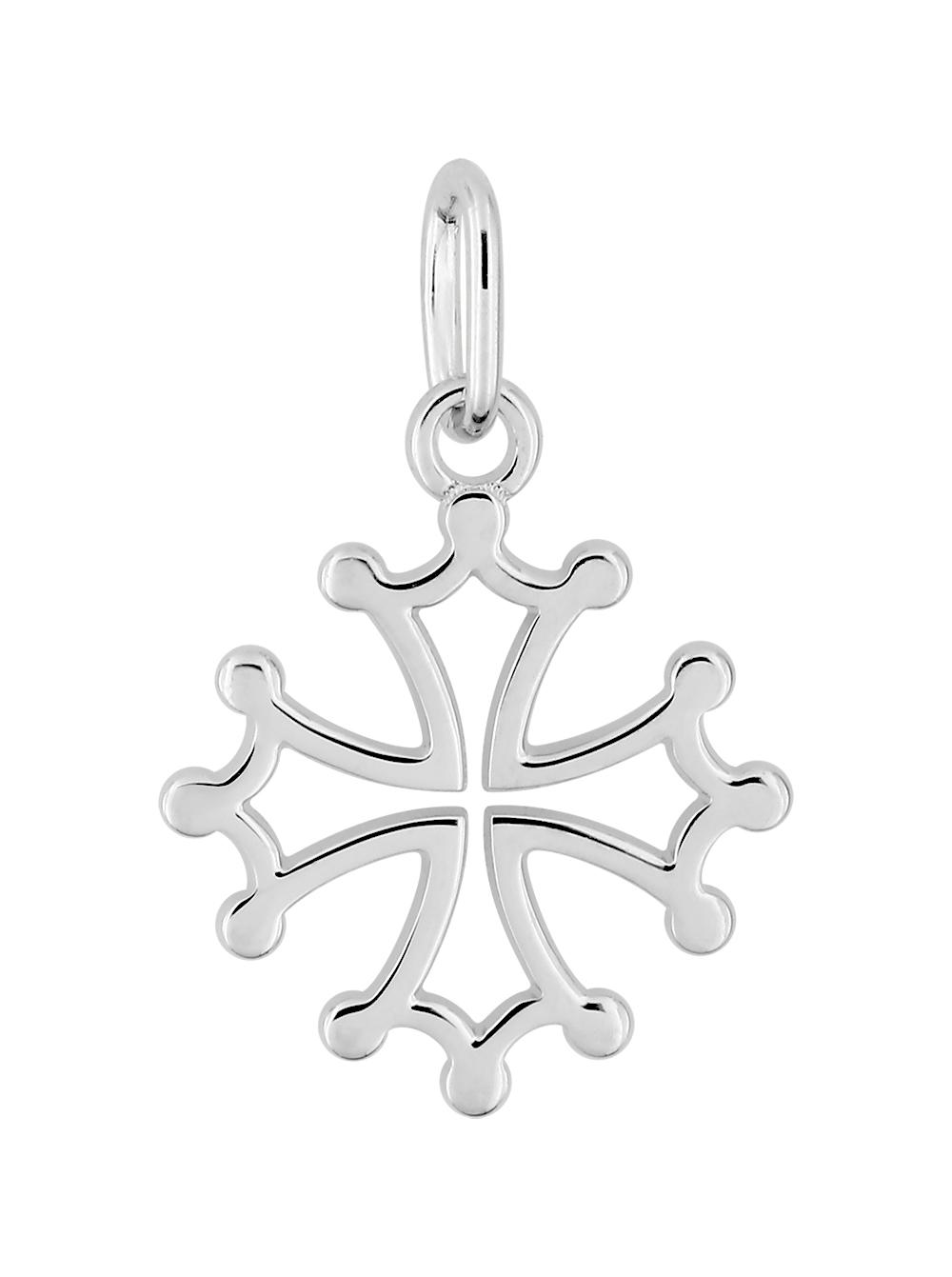 Pendentif Argent Rhodié Croix Occitane