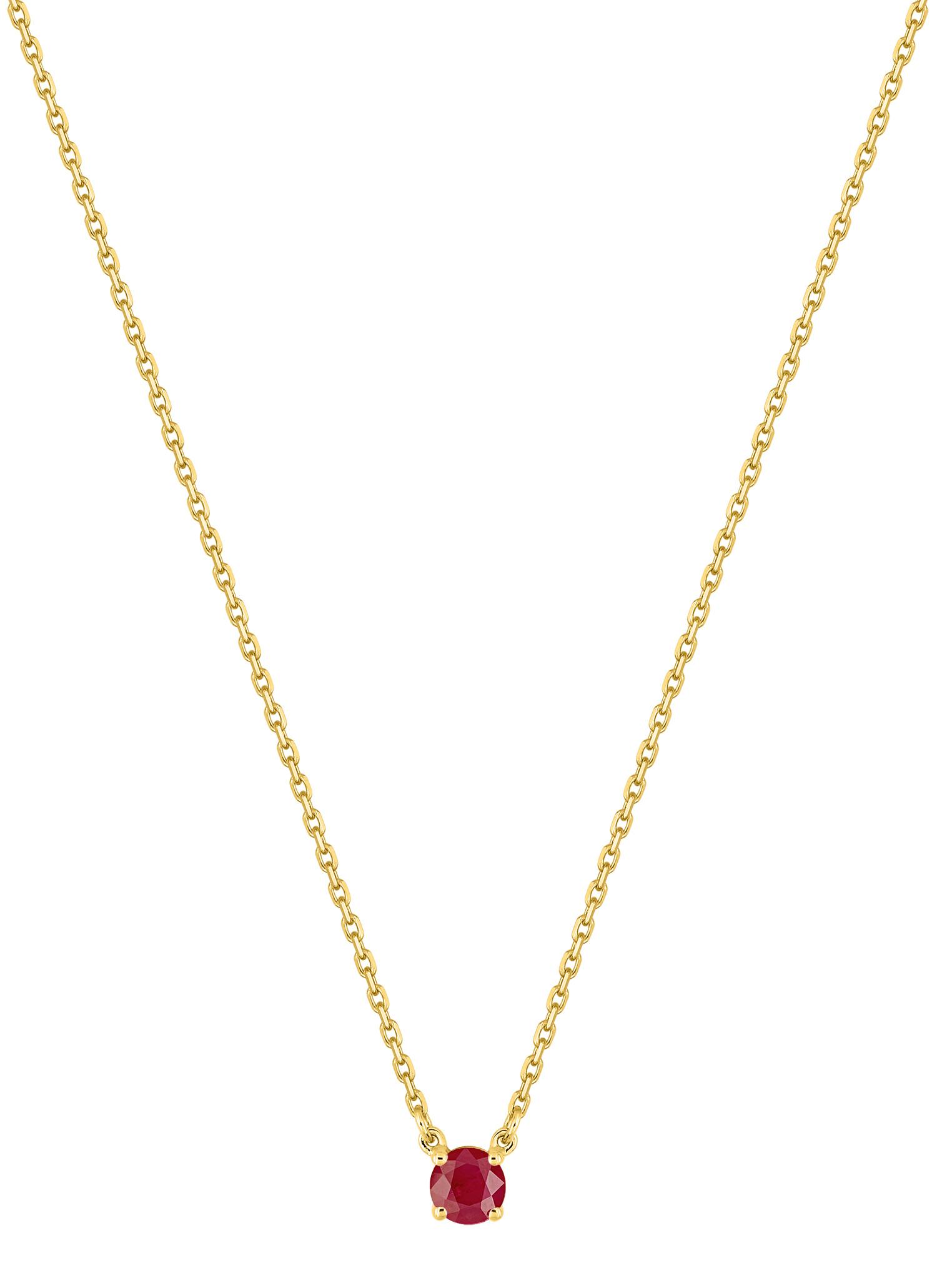 Collier Or 18k Longueur 40cm Rubis