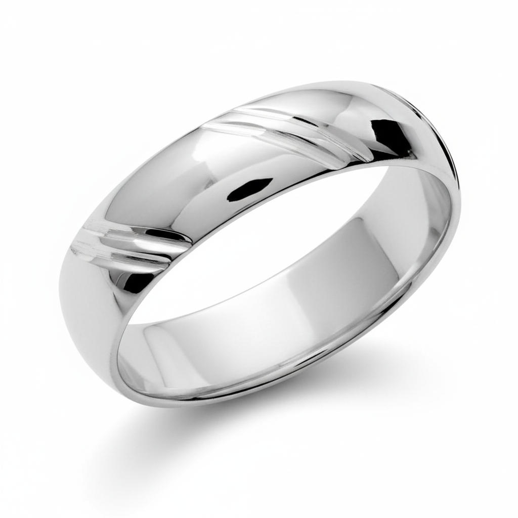 Alliance Homme Argent Rhodié Largeur 5mm - Bague