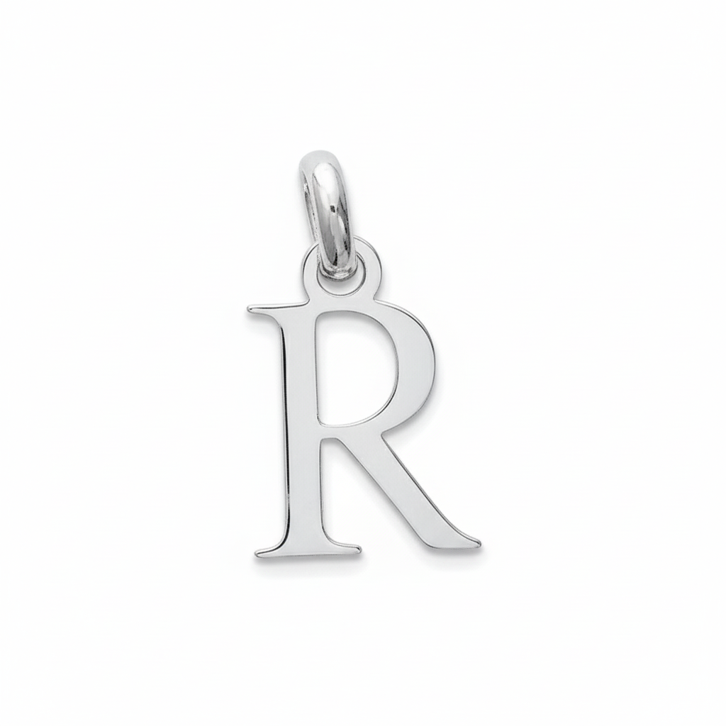 Pendentif Argent Rhodié Lettre