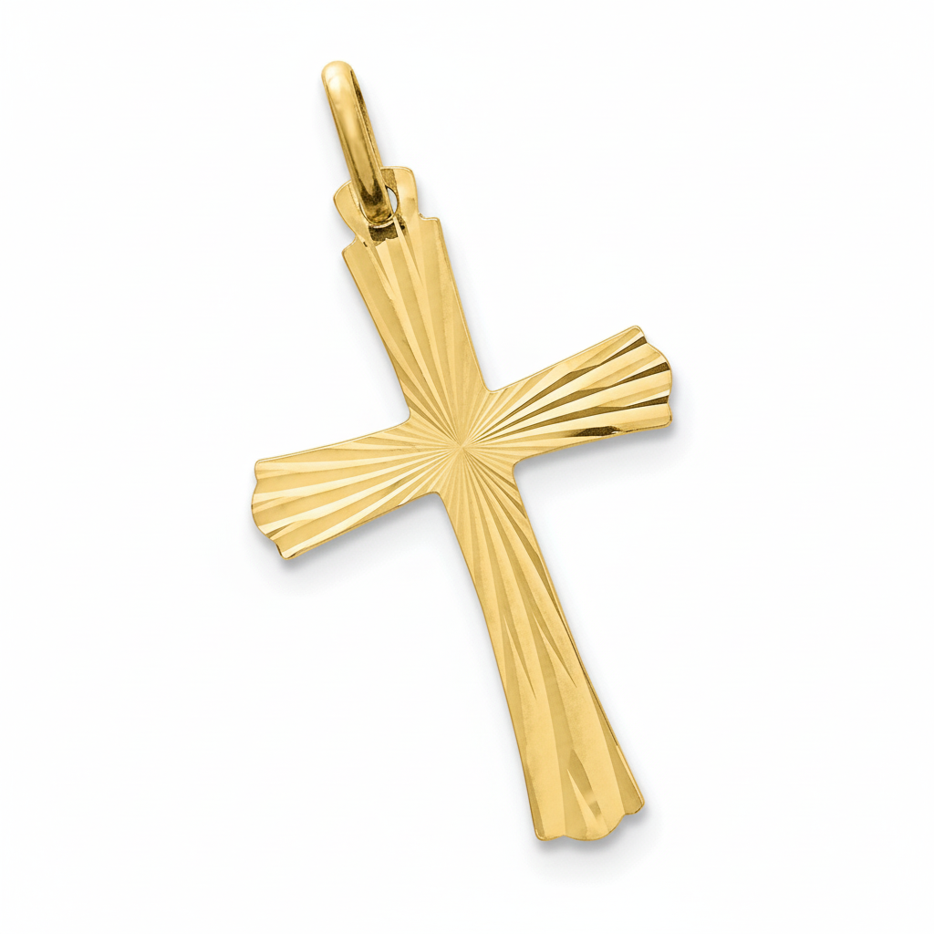 Pendentif Plaqué Or Croix Chrétienne - Pendentif