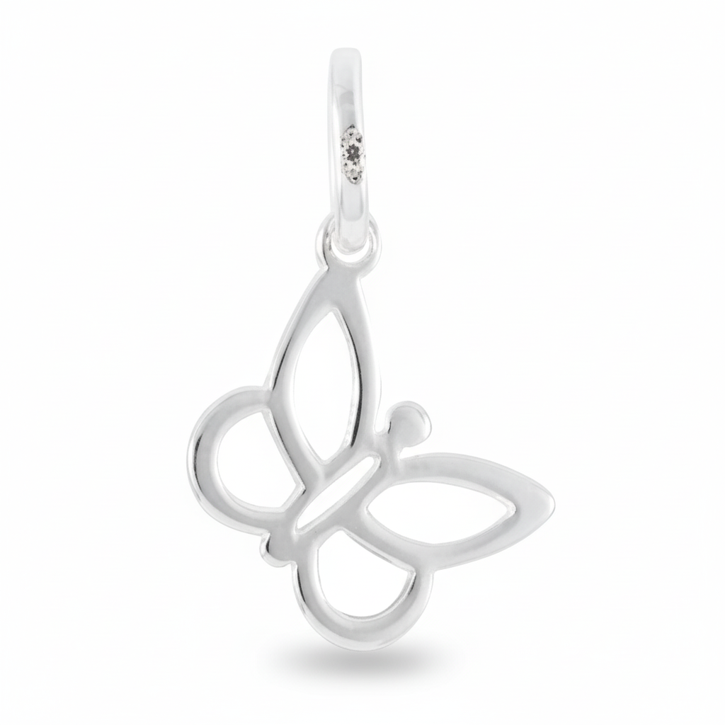 Pendentif Argent Rhodié Papillon