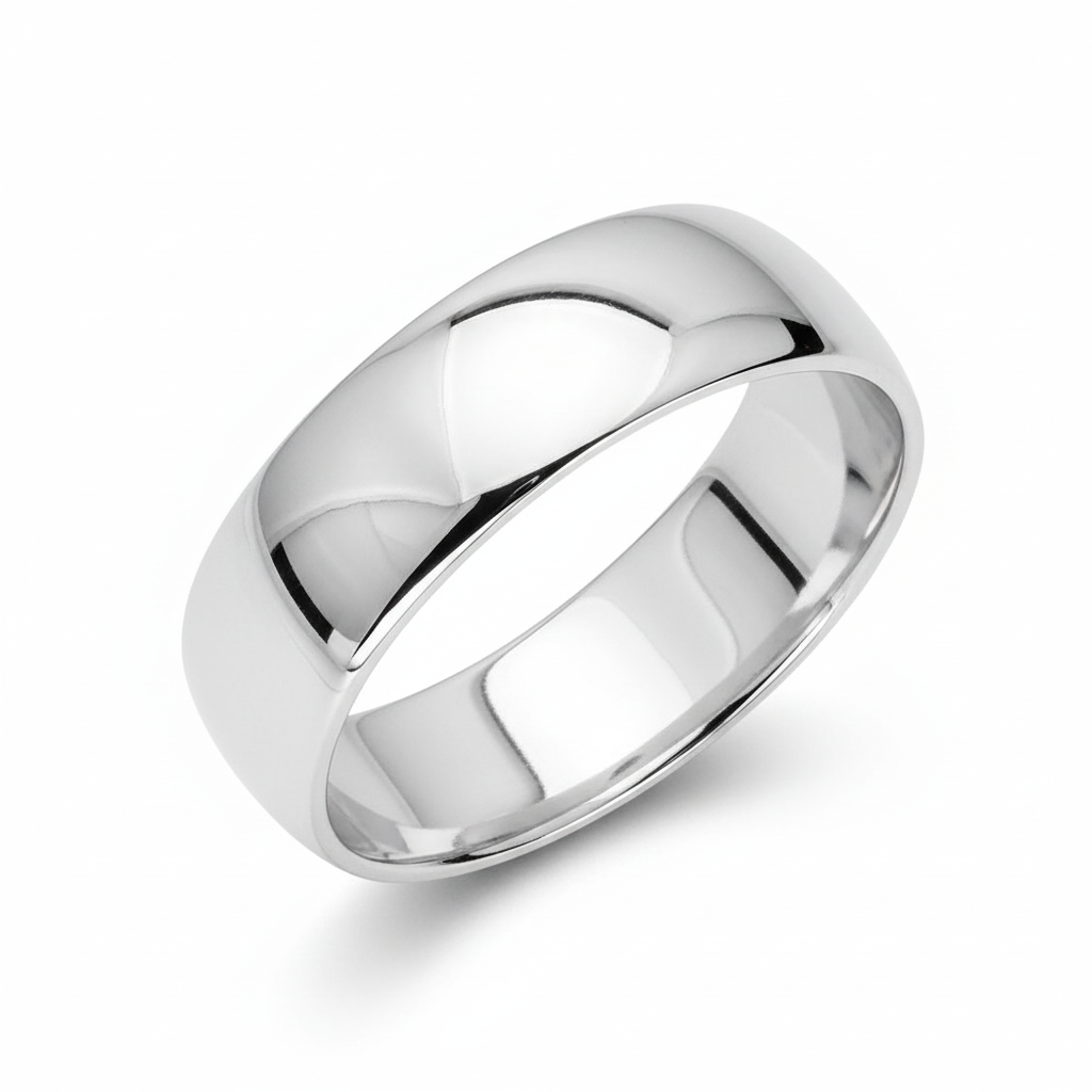 Alliance Homme Argent Rhodié Largeur 6mm - Bague
