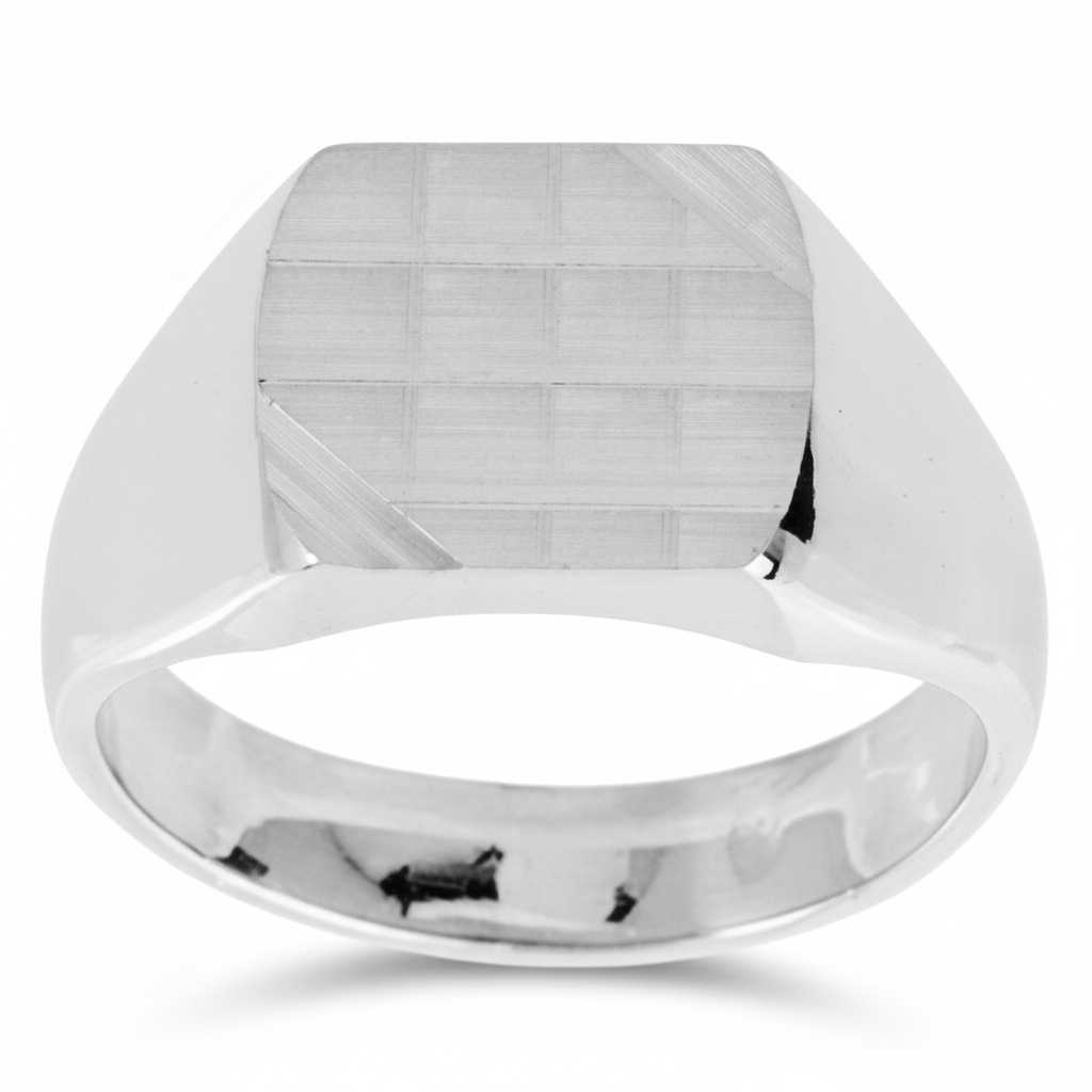 Chevalière Homme Argent Rhodié - Bague