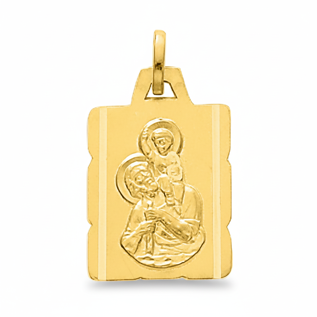 Pendentif Médaille Or 18k Saint Christophe - Pendentif