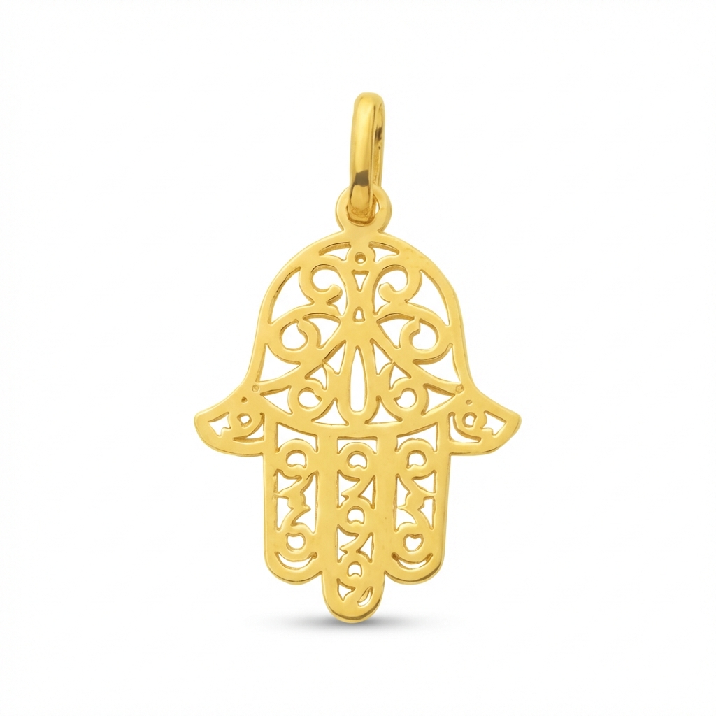 Pendentif Parchemin Plaqué Or Main de Fatma