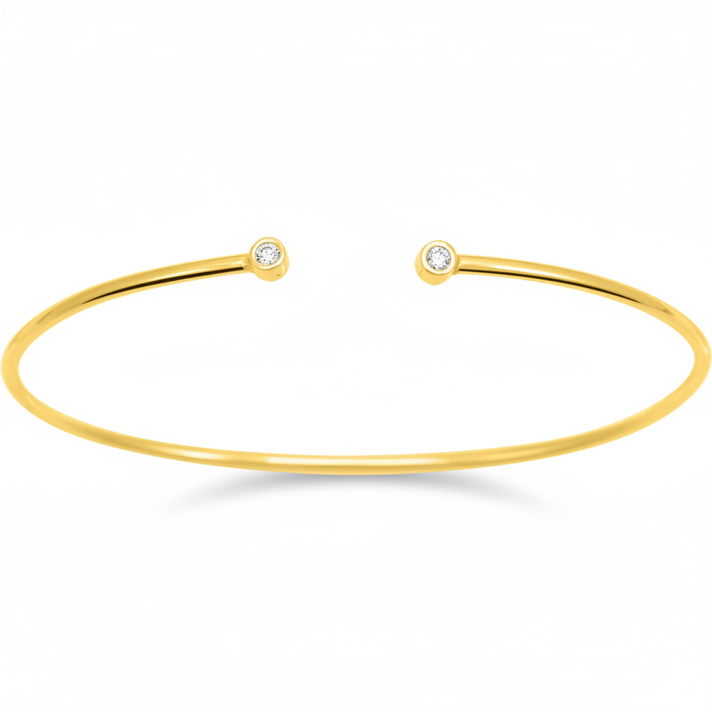 Jonc Plaqué Or Zirconium