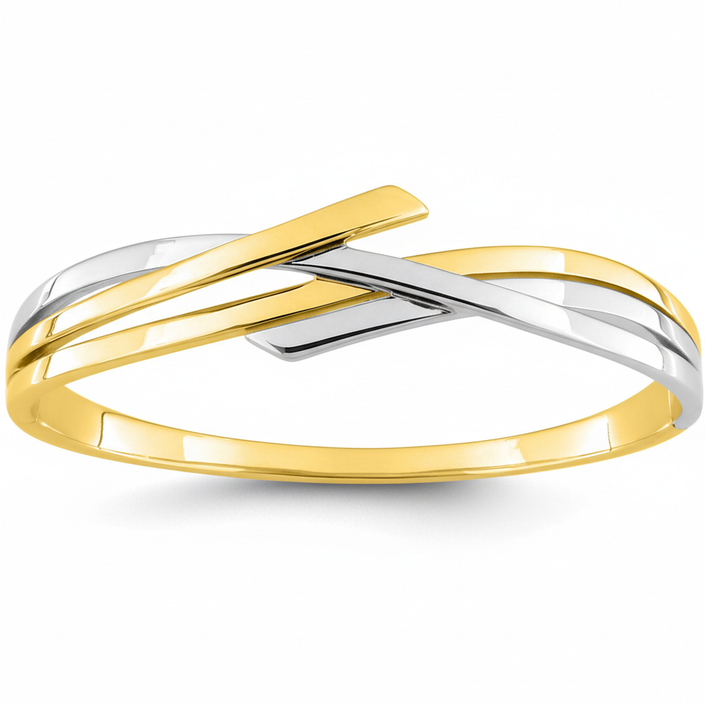 Jonc Plaqué Or Rhodié - Bracelet