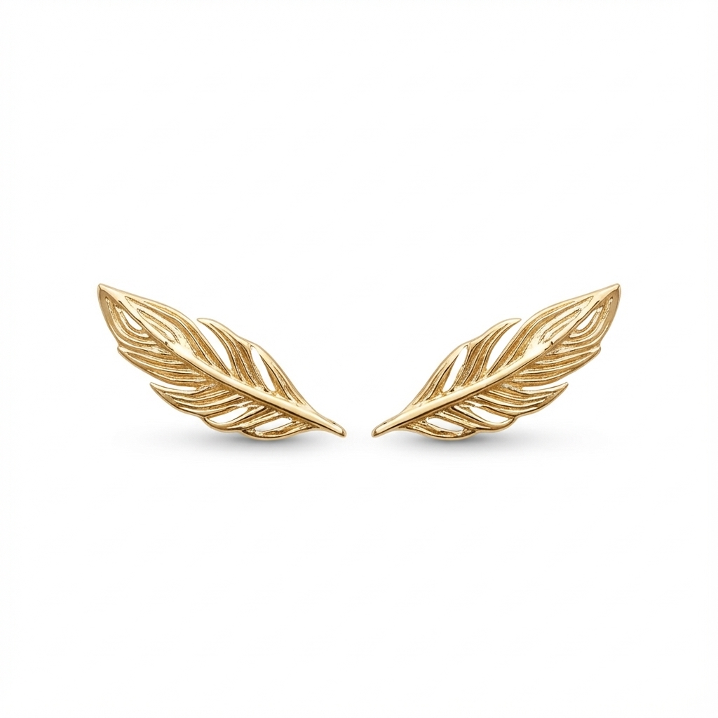Boucles d'oreilles Plaqué Or Plume