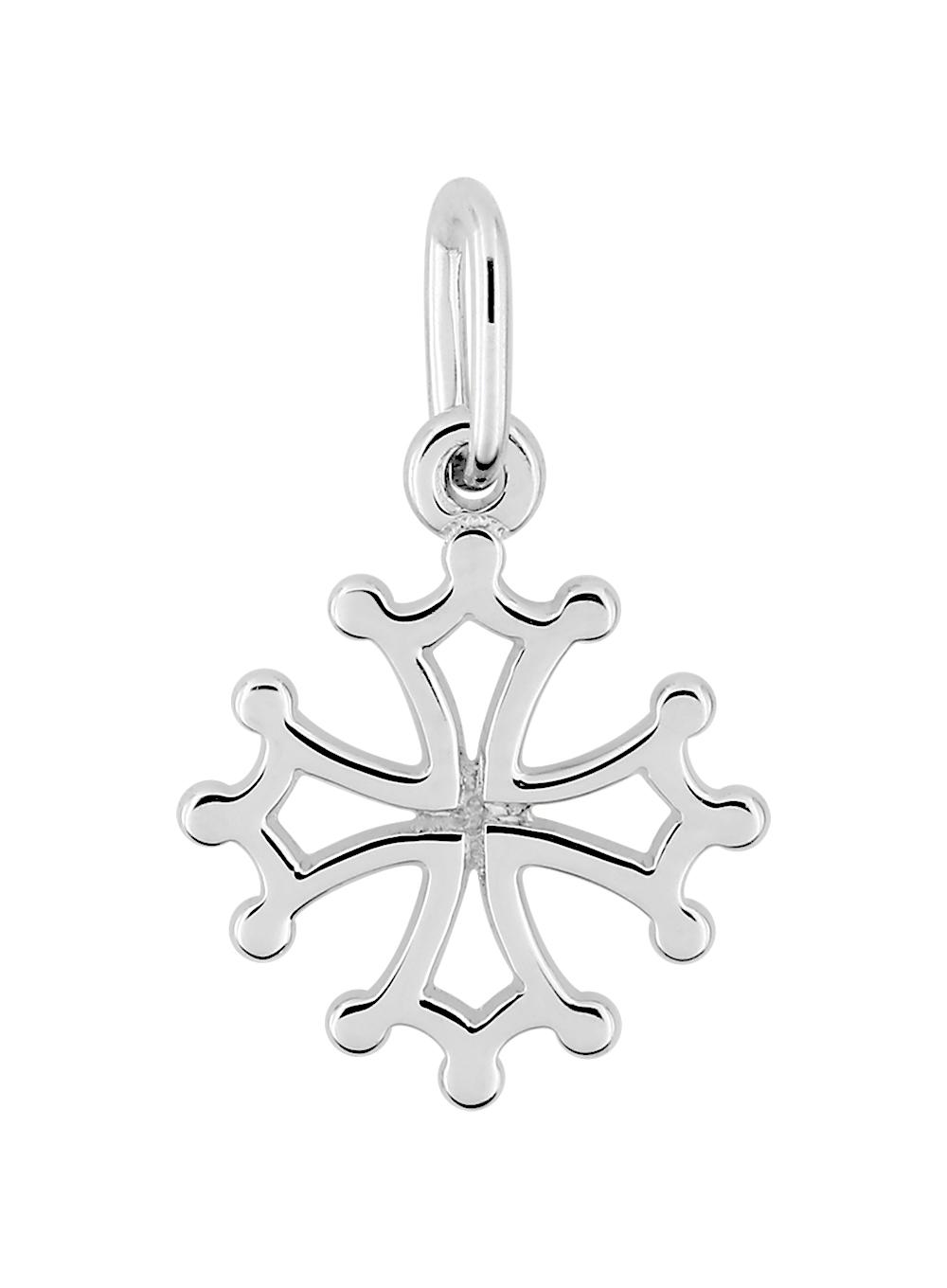 Pendentif Argent Rhodié Croix Occitane