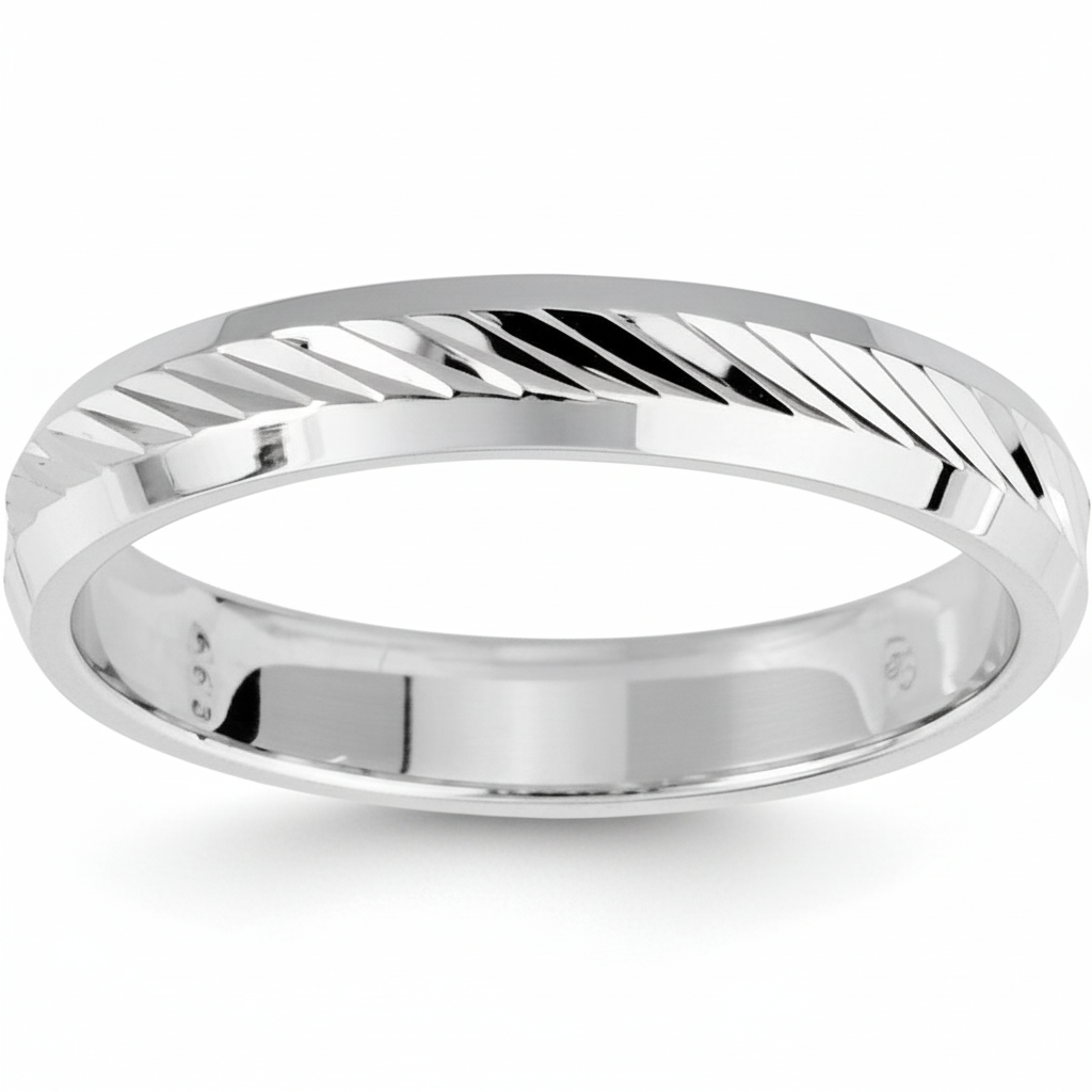 Alliance Homme Argent Rhodié Largeur 3.5mm - Bague