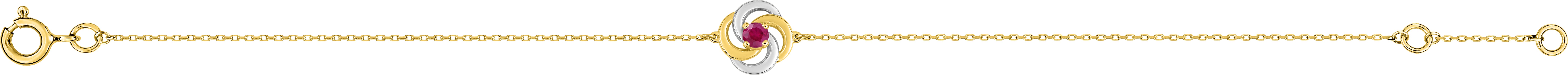 Bracelet Or Rhodié Rubis