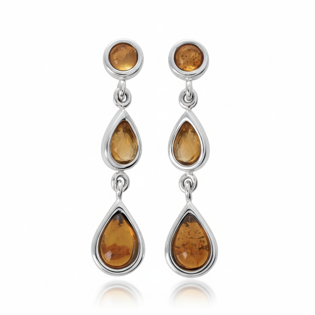 Boucles d'oreilles Pendantes Argent Rhodié - Boucles d'oreilles