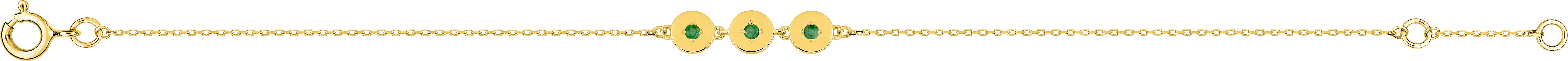 Bracelet Or Longueur 16.5cm Emeraude