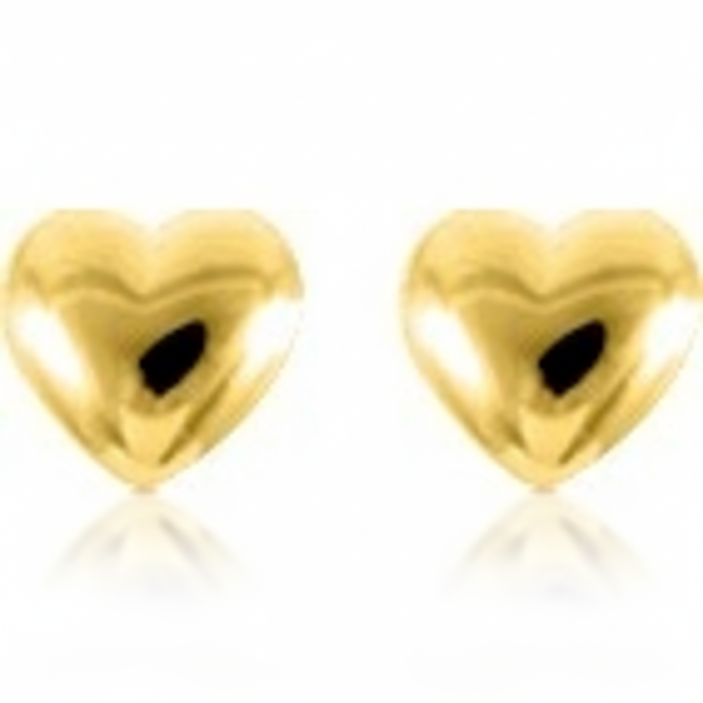 Boucles d'oreilles Clous Plaqué Or Coeur - Boucles d'oreilles