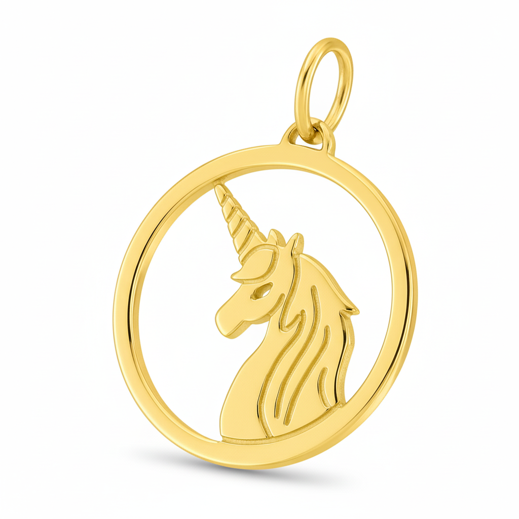 Pendentif Plaqué Or Licorne