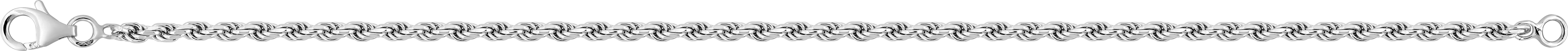 Bracelet Chaîne Argent Rhodié corde Largeur 2.4mm - Bracelet