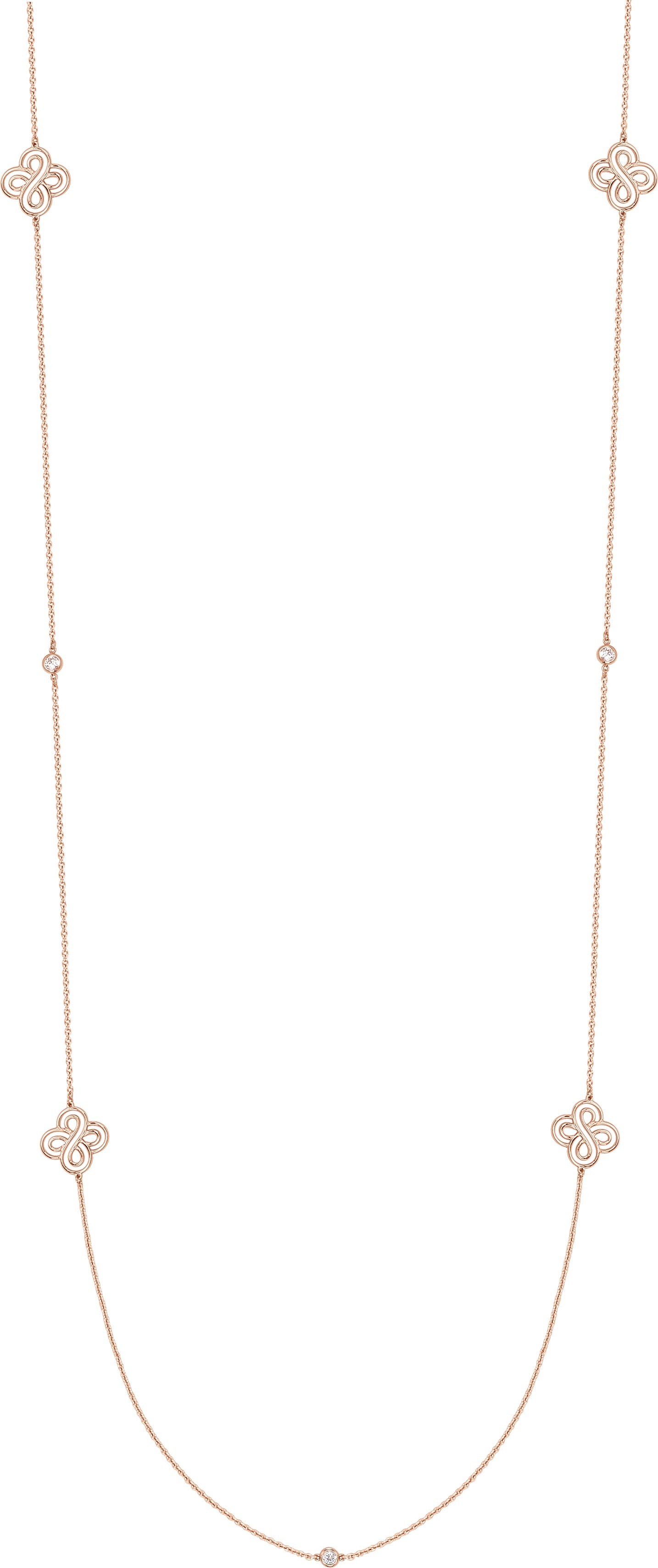 Collier Sautoir Or Rose 18k Diamant 0.3ct GH SI - Collier