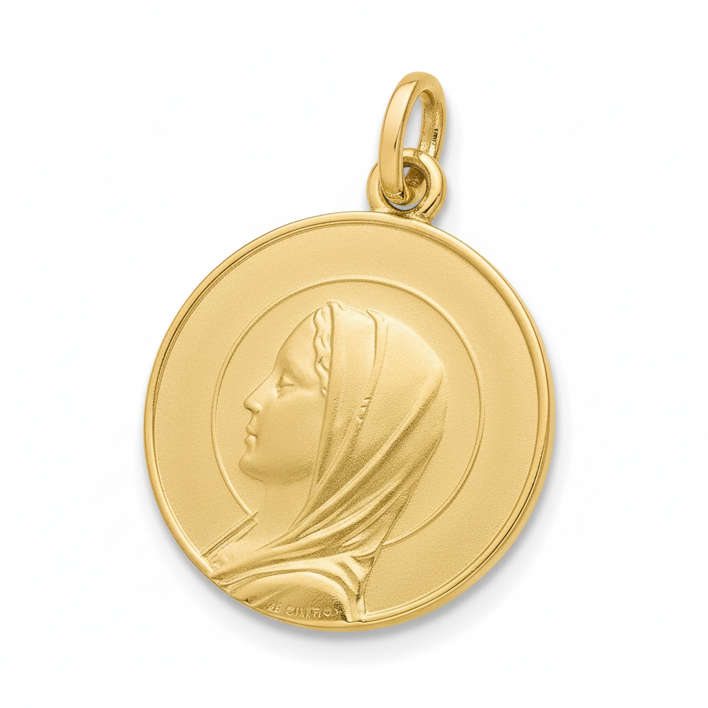 Pendentif Médaille Or 18k Vierge Marie