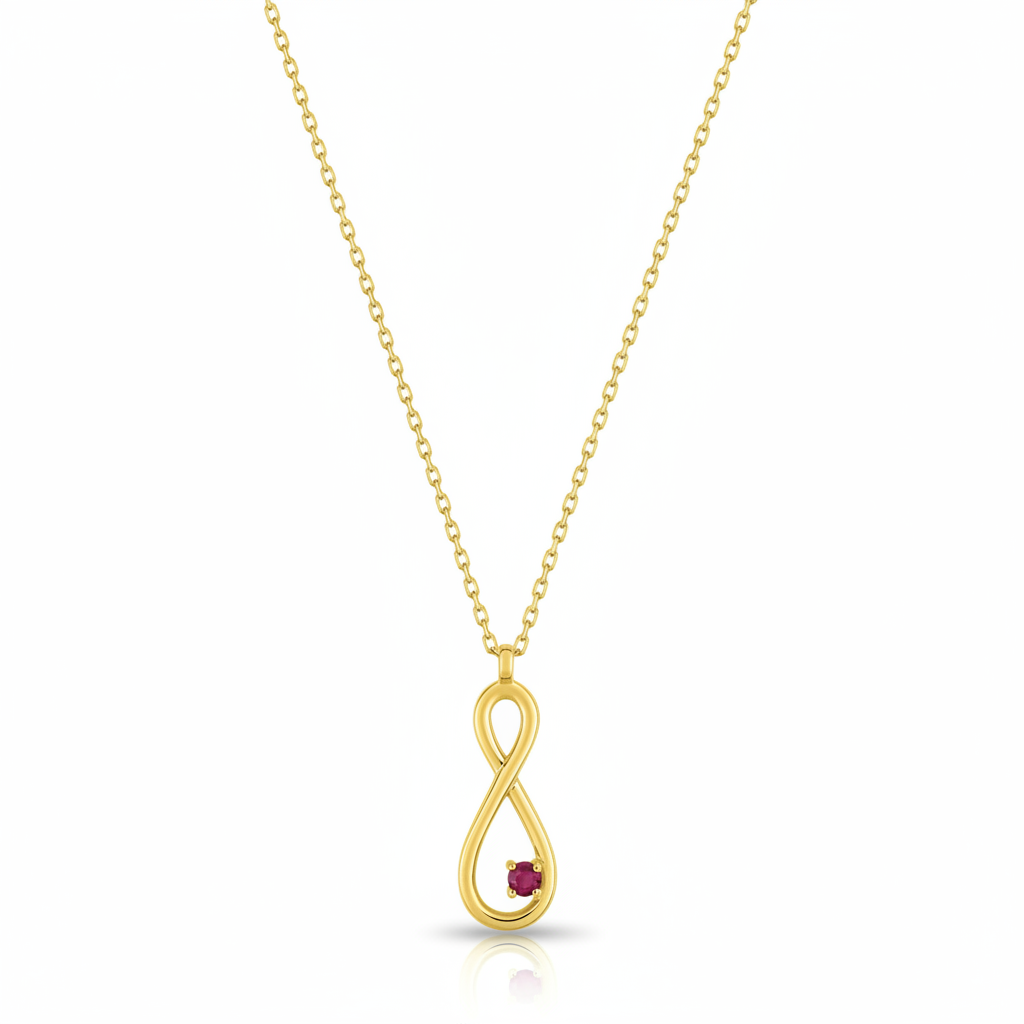 Collier Or Longueur 40cm Rubis Infini - Collier