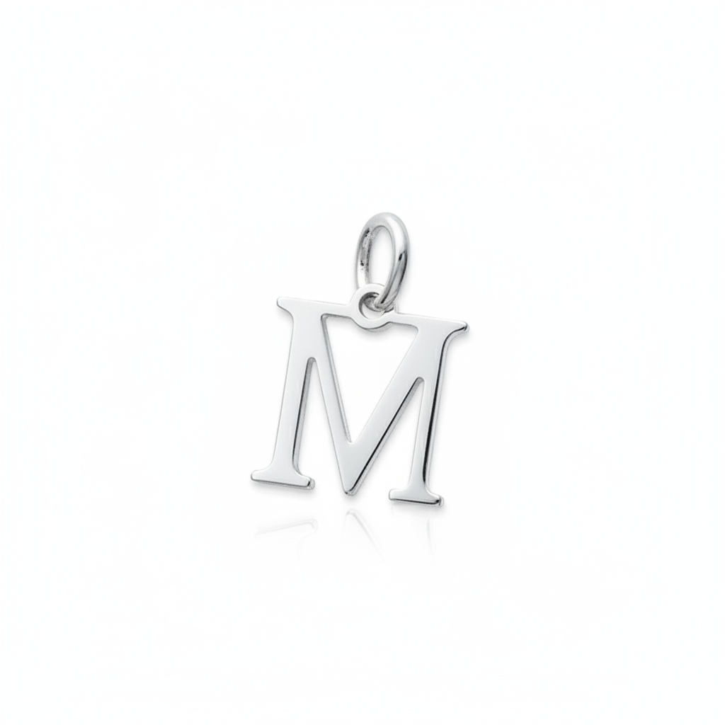 Pendentif Argent Rhodié Lettre