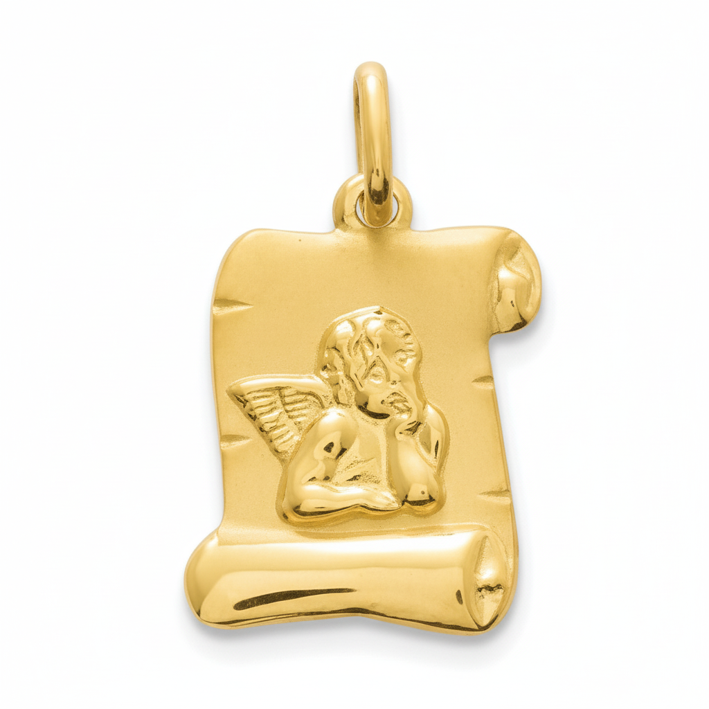 Pendentif Médaille Plaqué Or Ange de Raphaël - Pendentif