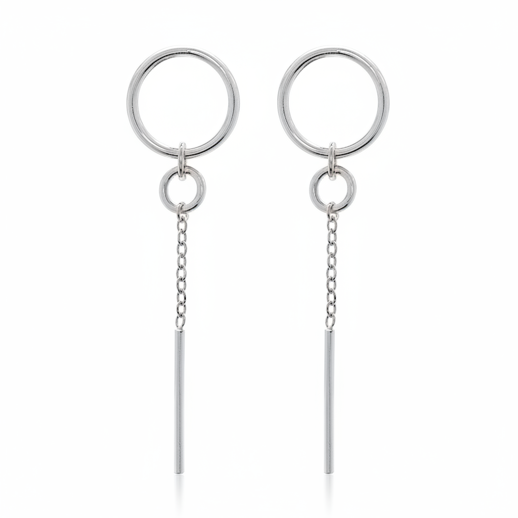 Boucles d'oreilles Pendantes Argent Rhodié - Boucles d'oreilles