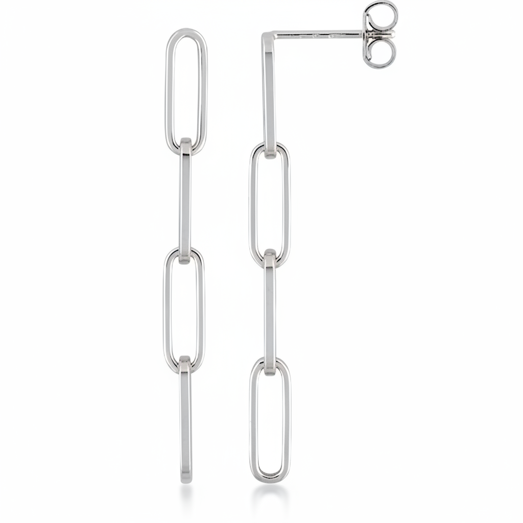 Boucles d'oreilles Pendantes Argent Rhodié - Boucles d'oreilles