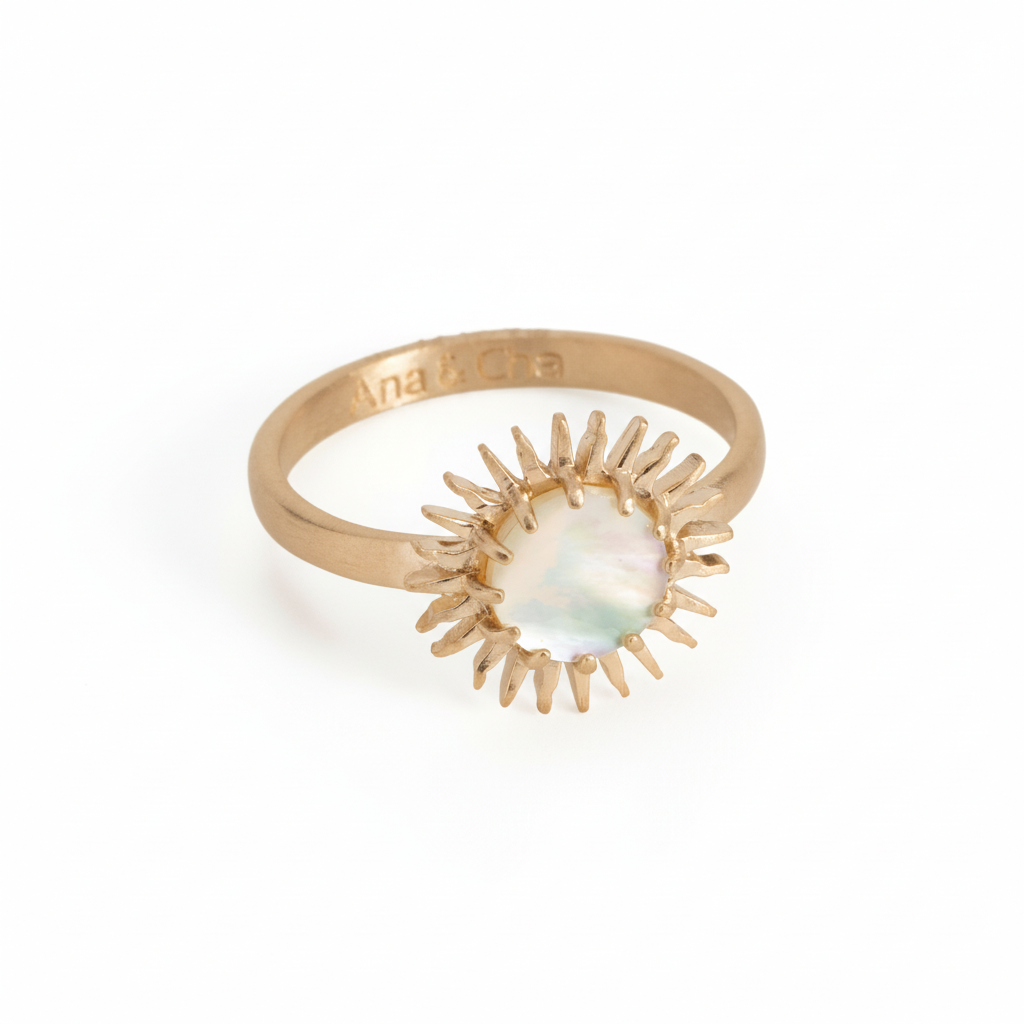 Bague Plaqué Or Nacre