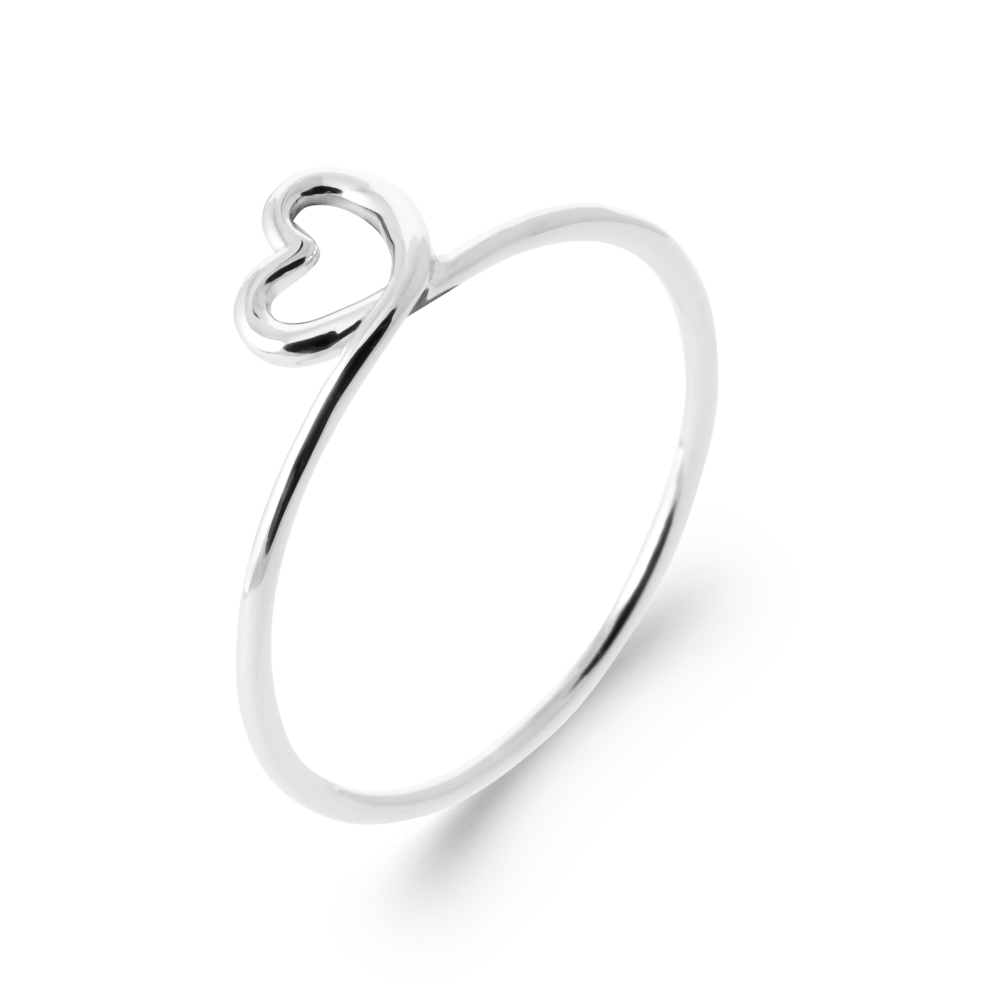 Bague Argent Rhodié Coeurs Minimaliste