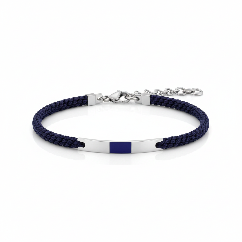 Bracelet Homme Acier Lapis Lazuli - Bracelet