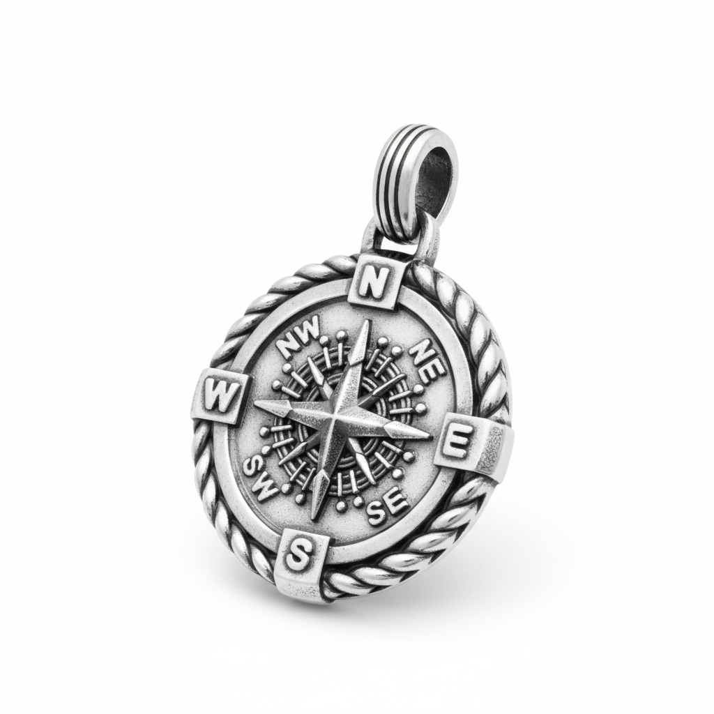 Pendentif Homme Argent Figuratif Texturé - Pendentif