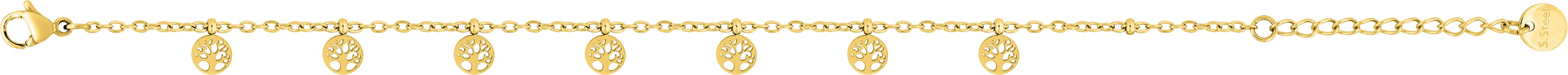 Bracelet Acier Doré Longueur 16cm Arbre de Vie