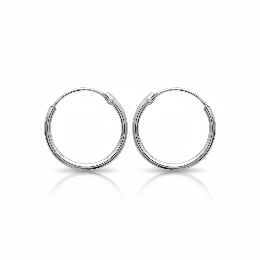Boucles d'oreilles Créoles Argent Minimaliste - Boucles d'oreilles