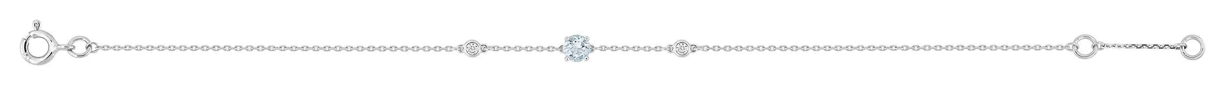 Bracelet Or Blanc 18k Longueur 16.5cm Zirconium