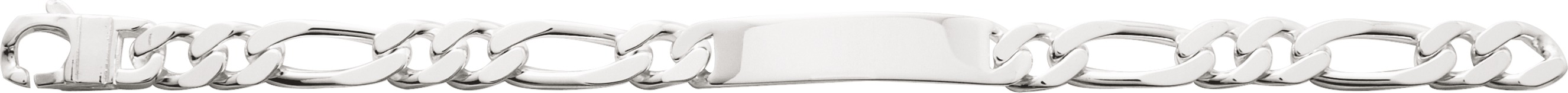 Gourmette Homme Argent Poli figaro Largeur 10mm - Bracelet