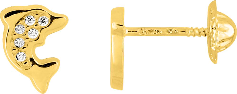 Boucles d'oreilles Enfant Or Zirconium - Boucles d'oreilles