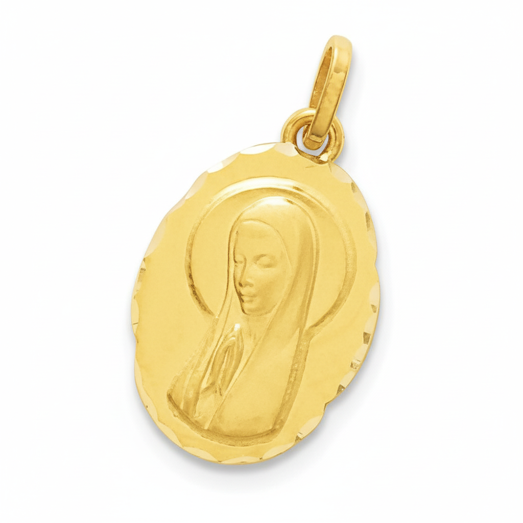 Pendentif Médaille Or 18k Vierge Marie