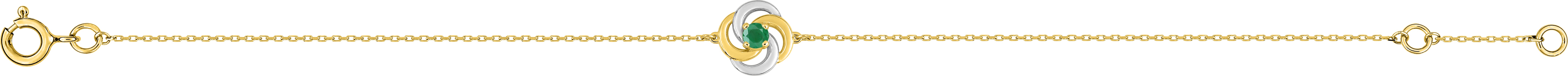 Bracelet Or Rhodié Emeraude