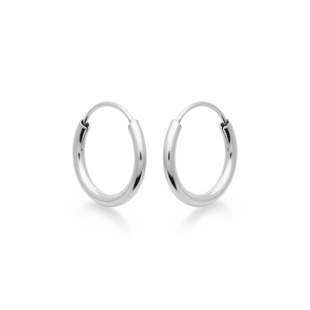 Boucles d'oreilles Créoles Argent Minimaliste - Boucles d'oreilles