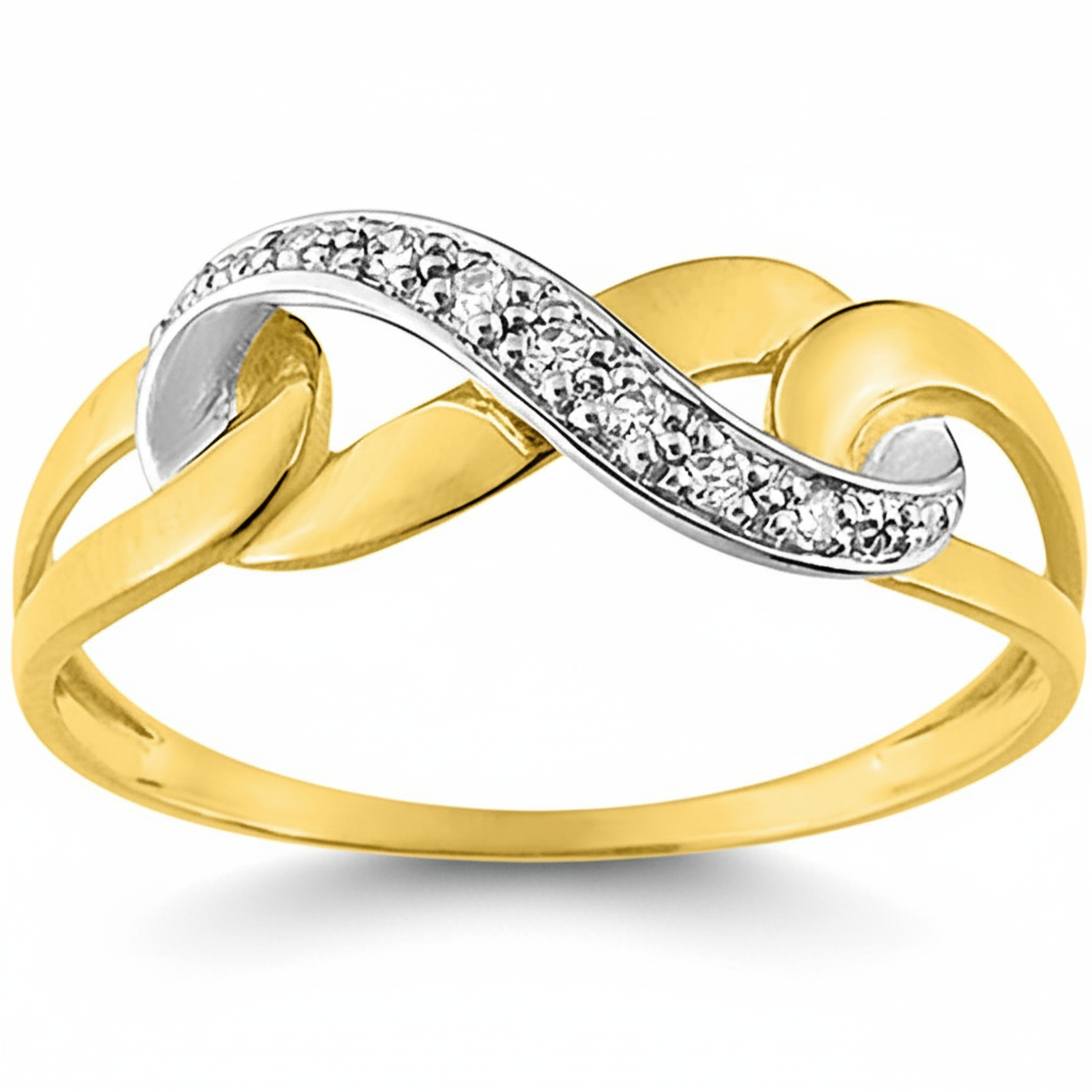 Bague Or 18k Rhodié Diamant 0.045ct GH P1 Infini