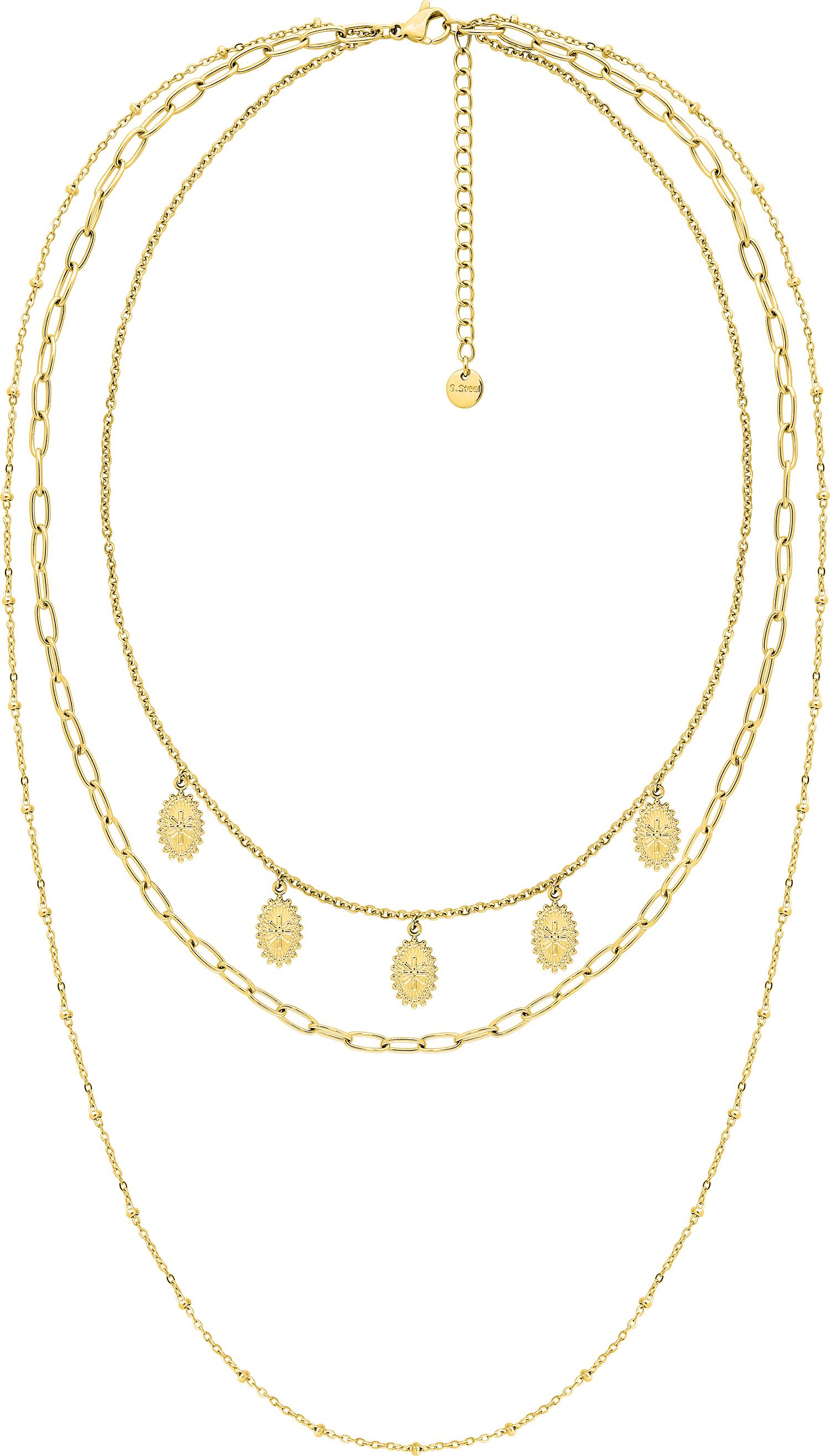 Collier Sautoir Acier Doré