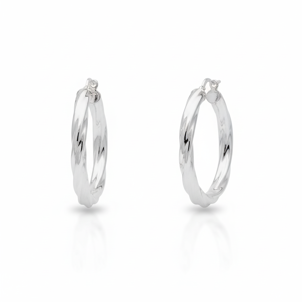 Boucles d'oreilles Créoles Argent Diamètre 30mm - Boucles d'oreilles