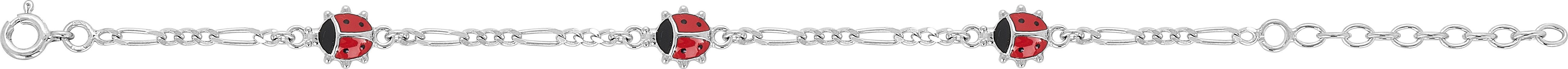 Bracelet Argent Rhodié Longueur 14cm Coccinelle