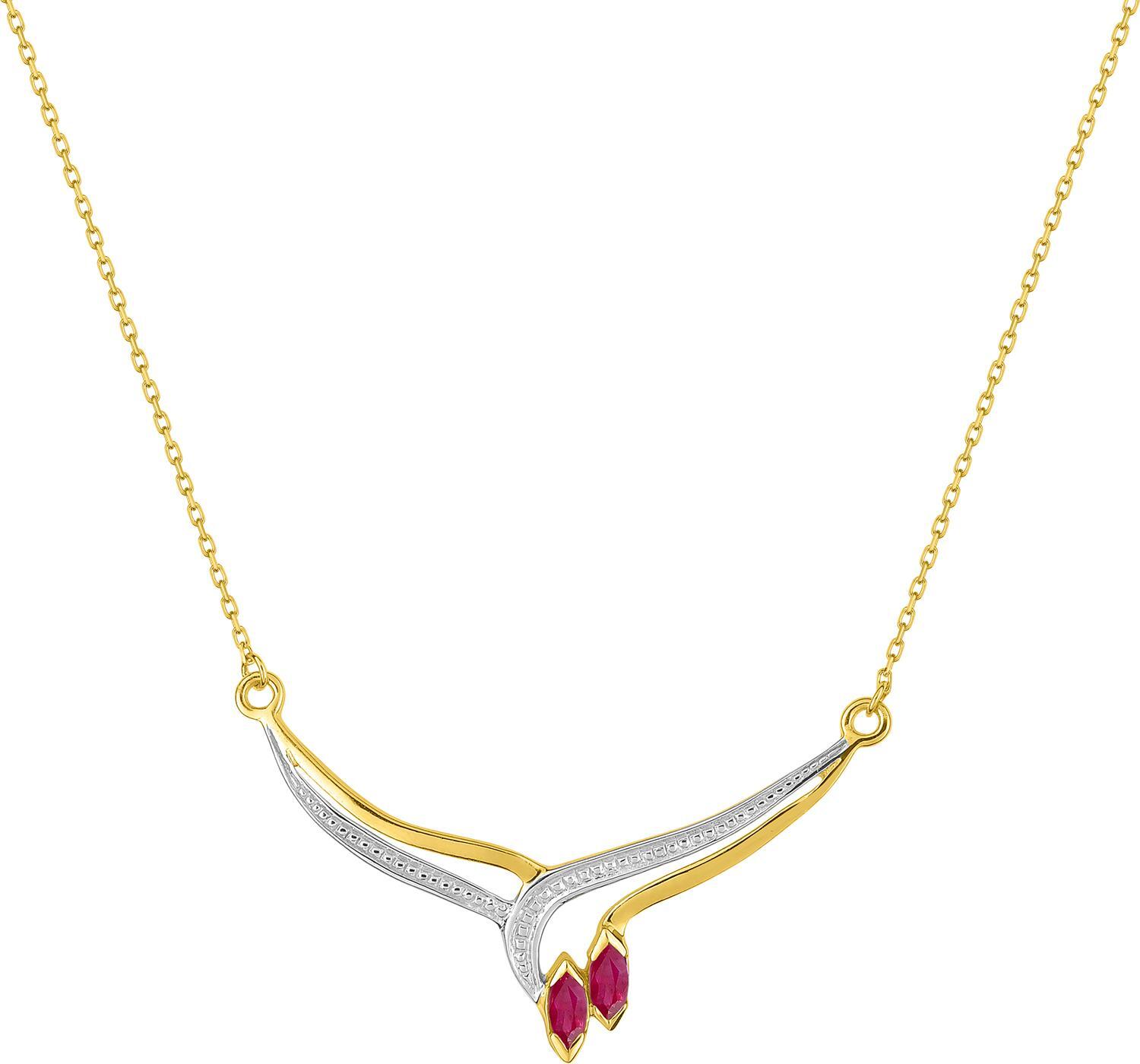 Collier Or Rhodié Rubis