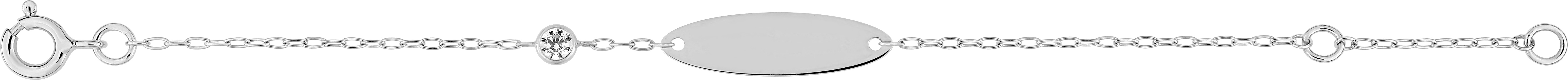 Gourmette Or Blanc Zirconium